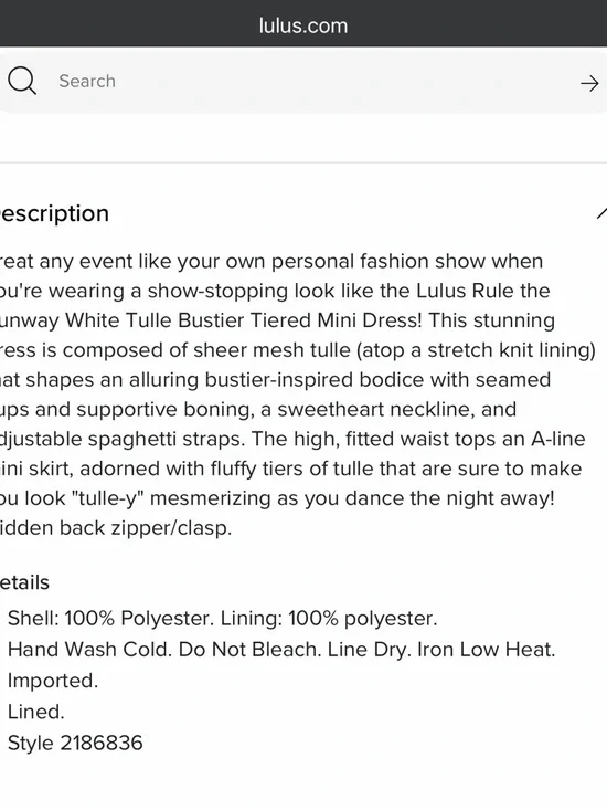 NWT lulus white tulle bustier tiered mini dress - Picture 5 of 8